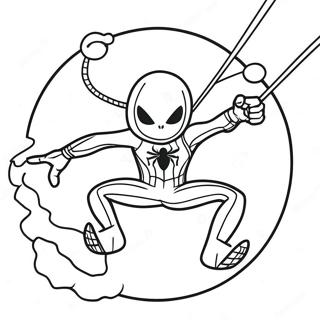 Dynamic Spider Punk Swinging Coloring Page 122350 56902