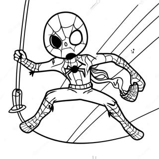 Dynamic Spider Punk Swinging Coloring Page 122350 56903