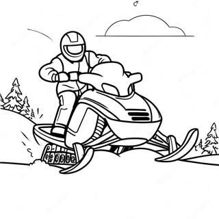 Snowmobile Jumping Over A Hill Coloring Page 122427-56967