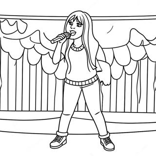 Hannah Montana Singing On Stage Coloring Page 122450-56976