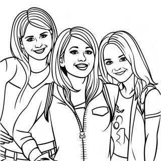 Hannah Montana With Friends Coloring Page 122451-56979