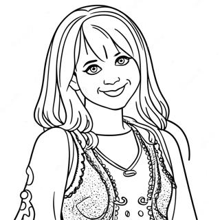 Hannah Montana In A Sparkly Outfit Coloring Page 122452-56981