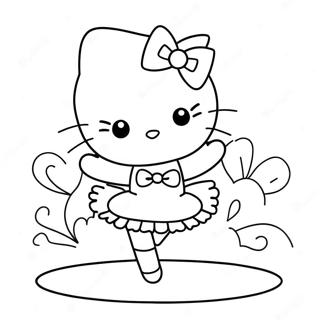 Hello Kitty Ballerina Outline Coloring Page 122656-57129