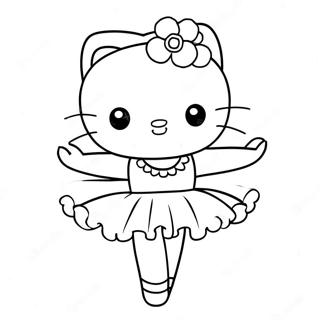 Hello Kitty Ballerina Outline Coloring Page 122656-57130