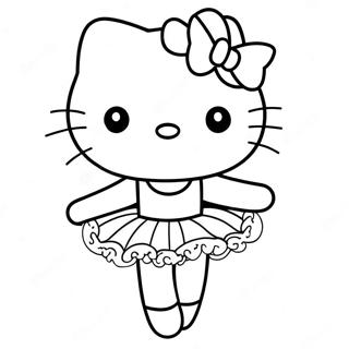 Hello Kitty Ballerina Outline Coloring Page 122656-57132