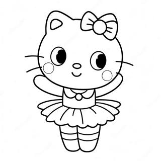 Cute Hello Kitty Ballerina Coloring Page 122657-57134