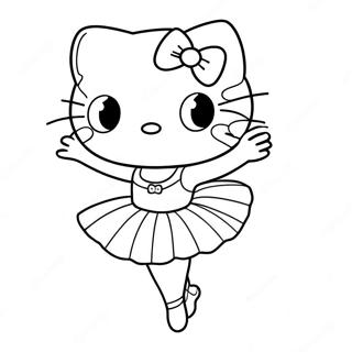 Cute Hello Kitty Ballerina Coloring Page 122657-57136