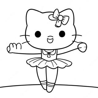 Elegant Hello Kitty Ballerina Pose Coloring Page 122658-57137