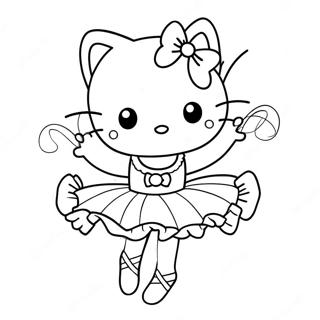 Elegant Hello Kitty Ballerina Pose Coloring Page 122658 57139