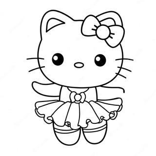 Adorable Hello Kitty In Tutu Coloring Page 122659-57142