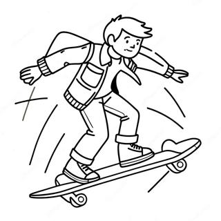 Marty Mcfly On Hoverboard Coloring Page 122683-57154