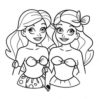 Ariel Sisters Coloring Pages