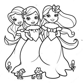 Ariel And Her Playful Sisters Coloring Page 122711-57184