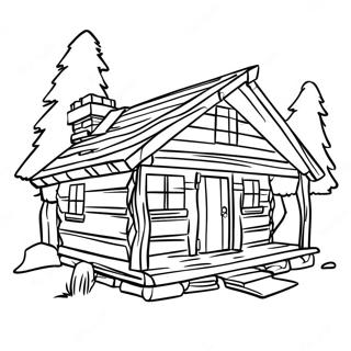 Log Cabin Coloring Pages