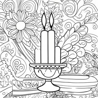 Colorful Shabbos Candles Coloring Page 122915-57334