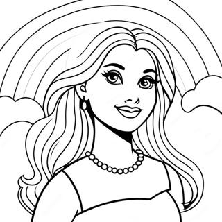 Bibble Barbie With Rainbow Background Coloring Page 122941-57354