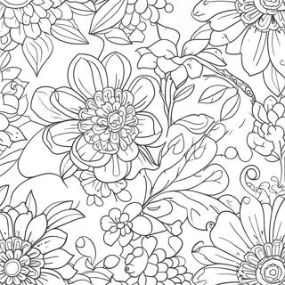 Chinoiserie Floral Pattern Coloring Page 123017-57411