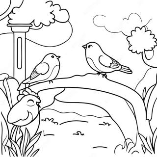 Chinoiserie Garden With Birds Coloring Page 123020-57421