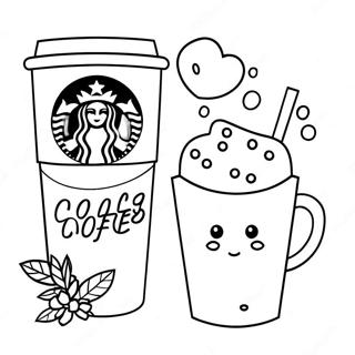 Cute Starbucks Coffee Cup Coloring Page 123172-57534