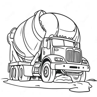 Big Cement Truck On Construction Site Coloring Page 123249-57593