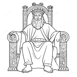Majestic King David On His Throne Coloring Page 123278-57625