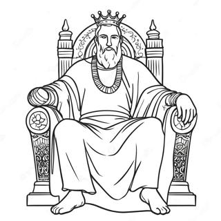 Majestic King David On His Throne Coloring Page 123278-57626