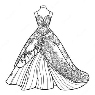 Sparkly Barbie Dress Coloring Page 123354-57678