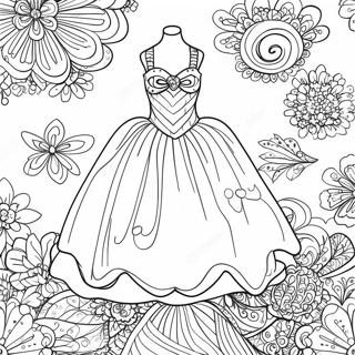 Sparkly Barbie Dress Coloring Page 123354-57679