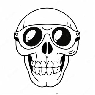 Funny Skull With Sunglasses Coloring Page 123457-57761
