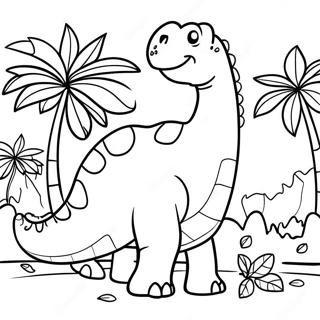 Brontosaurus Eating Leaves Coloring Page 123510 57806