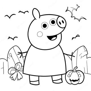 Peppa Pig Halloween Coloring Page 123532-57809