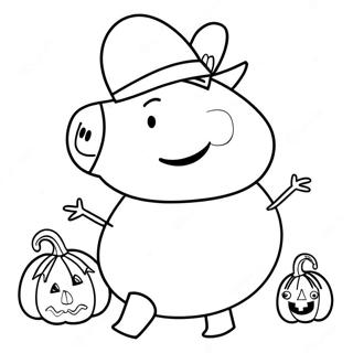 Peppa Pig Halloween Coloring Page 123532-57810