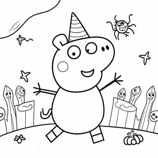 Peppa Pig Halloween Coloring Page 123532-57811