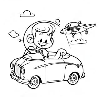 George Jetson Flying In His Car Coloring Page 123611-57874