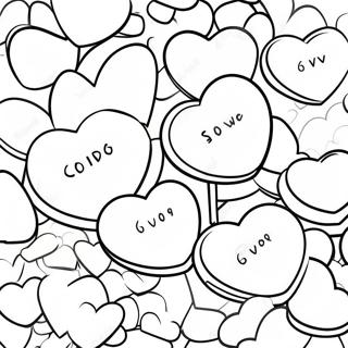 Candy Hearts Coloring Page 123713-57950