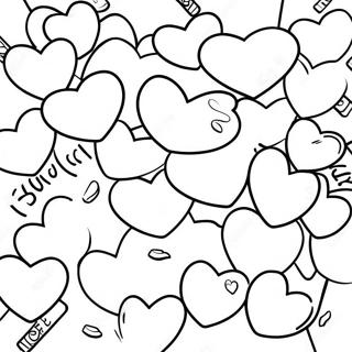 Candy Hearts Coloring Page 123713-57951