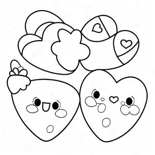 Cute Candy Hearts Coloring Page 123714-57953