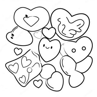 Cute Candy Hearts Coloring Page 123714-57954