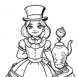 Steampunk Alice In Wonderland Coloring Pages