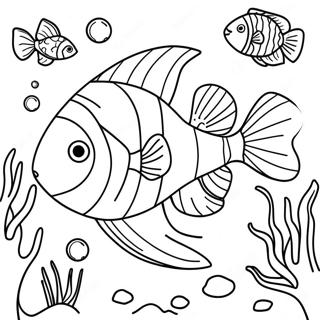 Playful Fish In Coral Reef Coloring Page 123870-58082