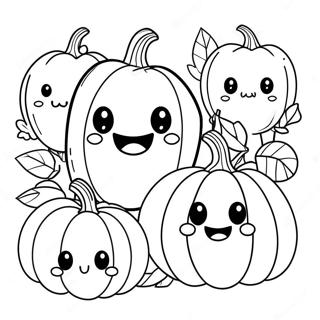 Cute Pumpkin Friends Coloring Page 123919 58116