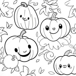 Smiling Pumpkin Faces Coloring Page 123920 58118