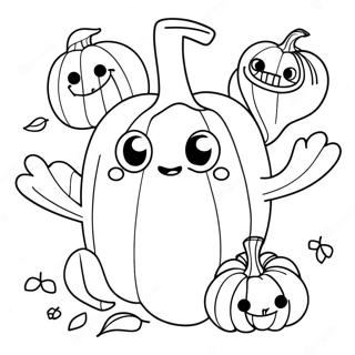 Funny Pumpkin Characters Coloring Page 123922 58128