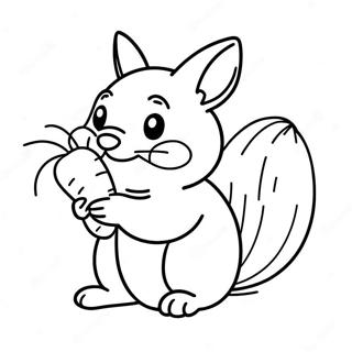 Happy Chinchilla Eating A Carrot Coloring Page 123946 58142