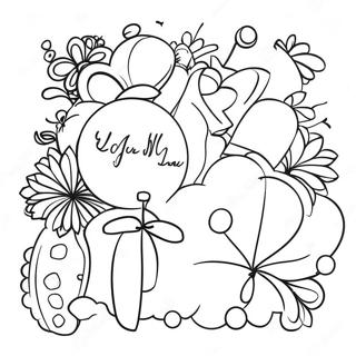 New Year Party Decorations Coloring Page 123997-58177