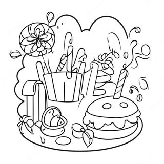 New Year Party Decorations Coloring Page 123997-58178