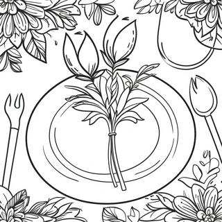 Elegant New Year Table Setting Coloring Page 123999-58188