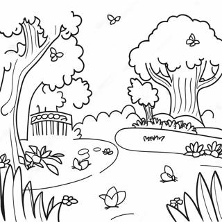 Vibrant Garden Landscape Coloring Page 124049 58225