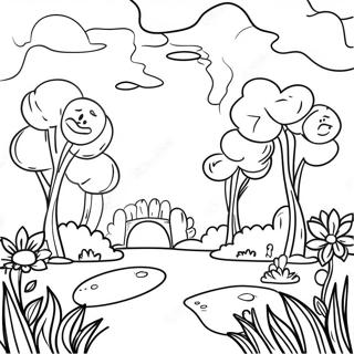 Vibrant Garden Landscape Coloring Page 124049 58228