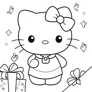 Merry Christmas Hello Kitty Coloring Pages